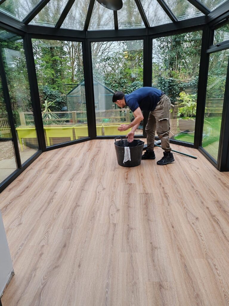 New flooring in conservatory